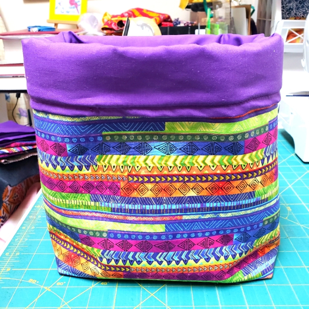 Hand-sewn Fabric Basket...would look nice in bathroom with guest towels, etc.